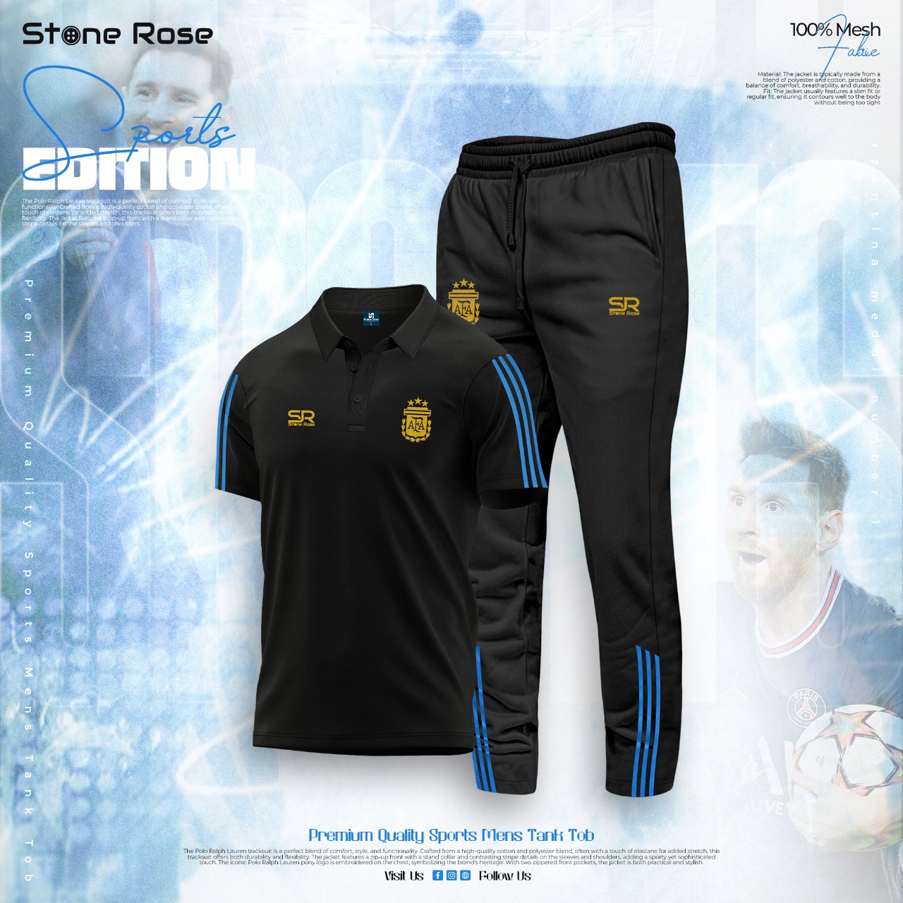 Men Summer Premium Black Tracksuit-25521T